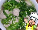 菠菜汆丸子的做法